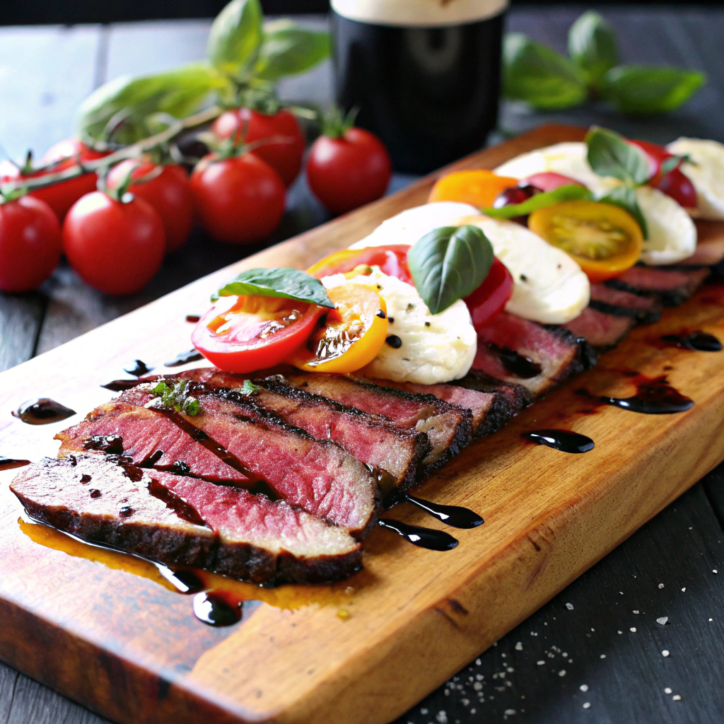 Balsamic Caprese Grilled Flank Steak Sandwich